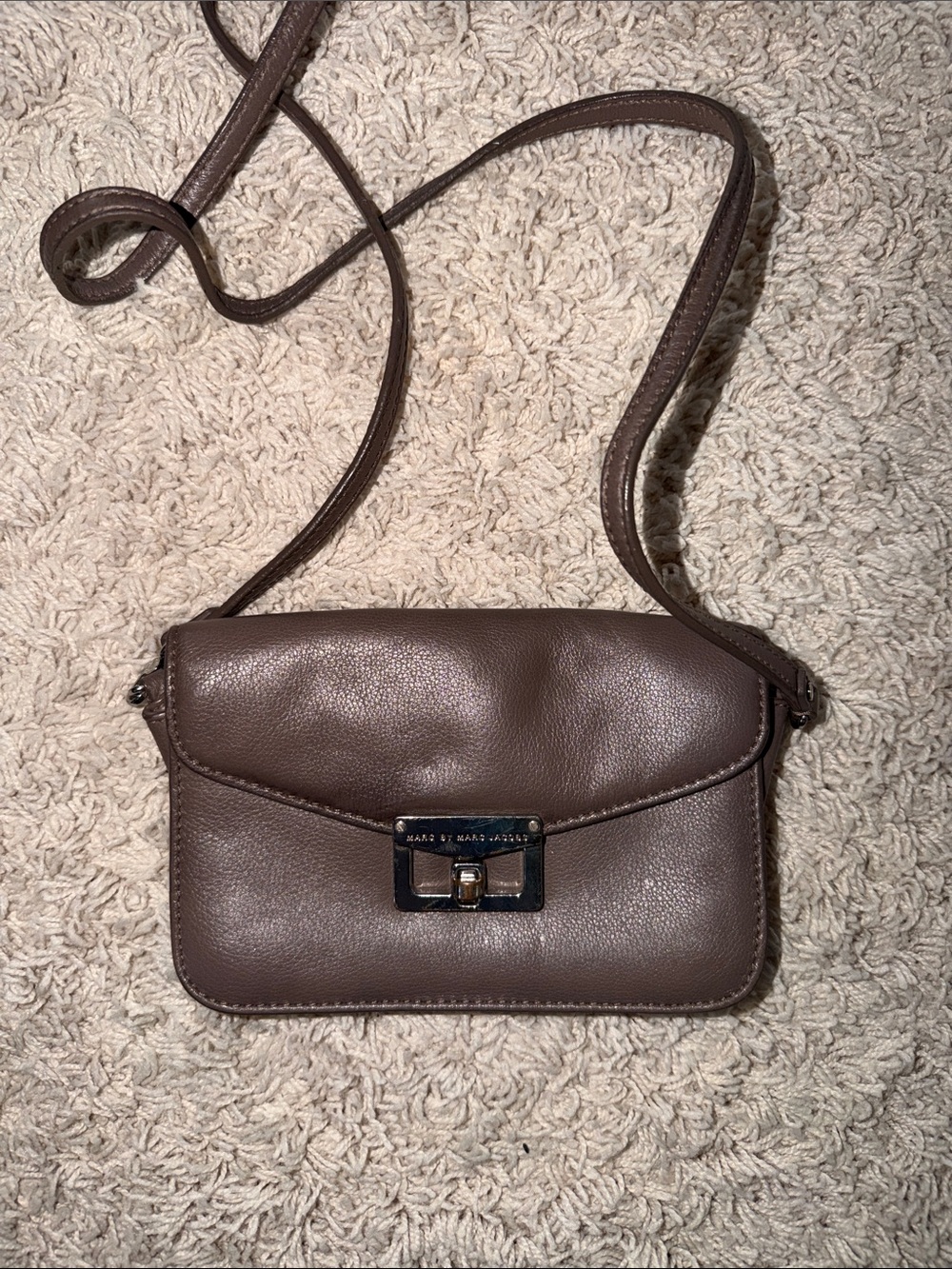 Marc by Marc Jacobs Chocolate Brown Pebbled Leather Crossbody Bag